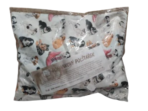 Pohankový polštář bílý se psy 37 x 30 cm
