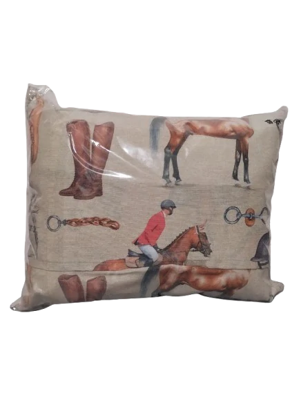 Voňavý bylinkový polštář Kůň a jezdec - levandule, meduňka, mateřídouška 35 x 30 cm