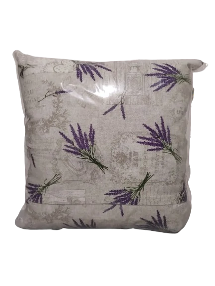Voňavý bylinkový polštář Levandule kytice retro – francouzský styl, levandule, meduňka, mateřídouška (38 × 38 cm)