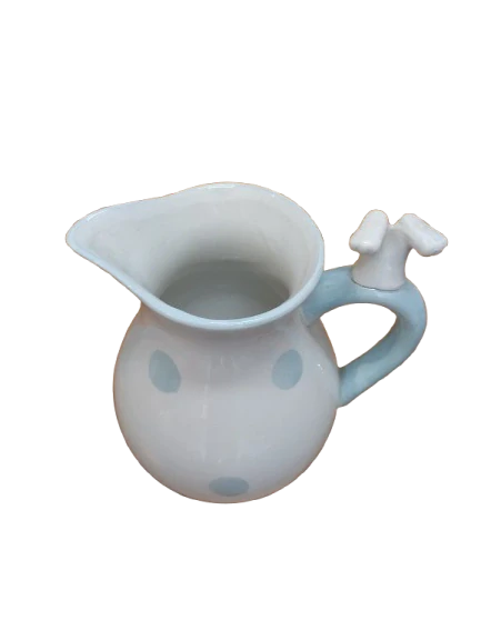 Keramický džbánek s azurovými  puntíky