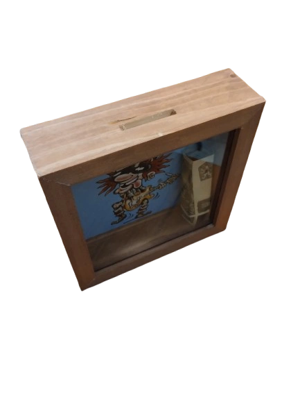 Dřevěná pokladnička na chlast cigára - 18 x 18 cm