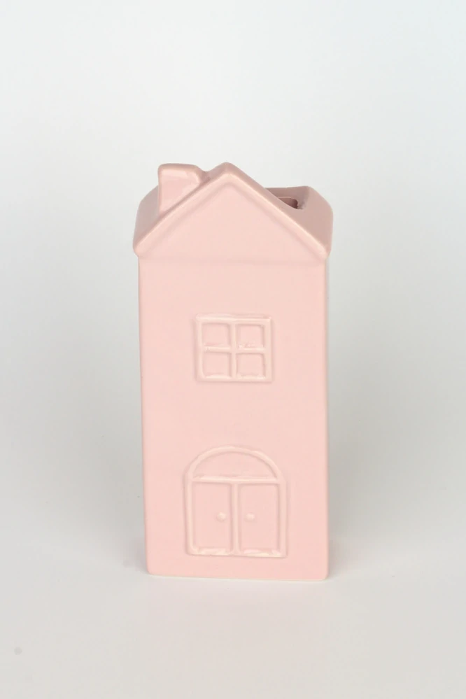 Keramický výparník na radiátor domeček růžový - 7 x 19 x 3,2 cm