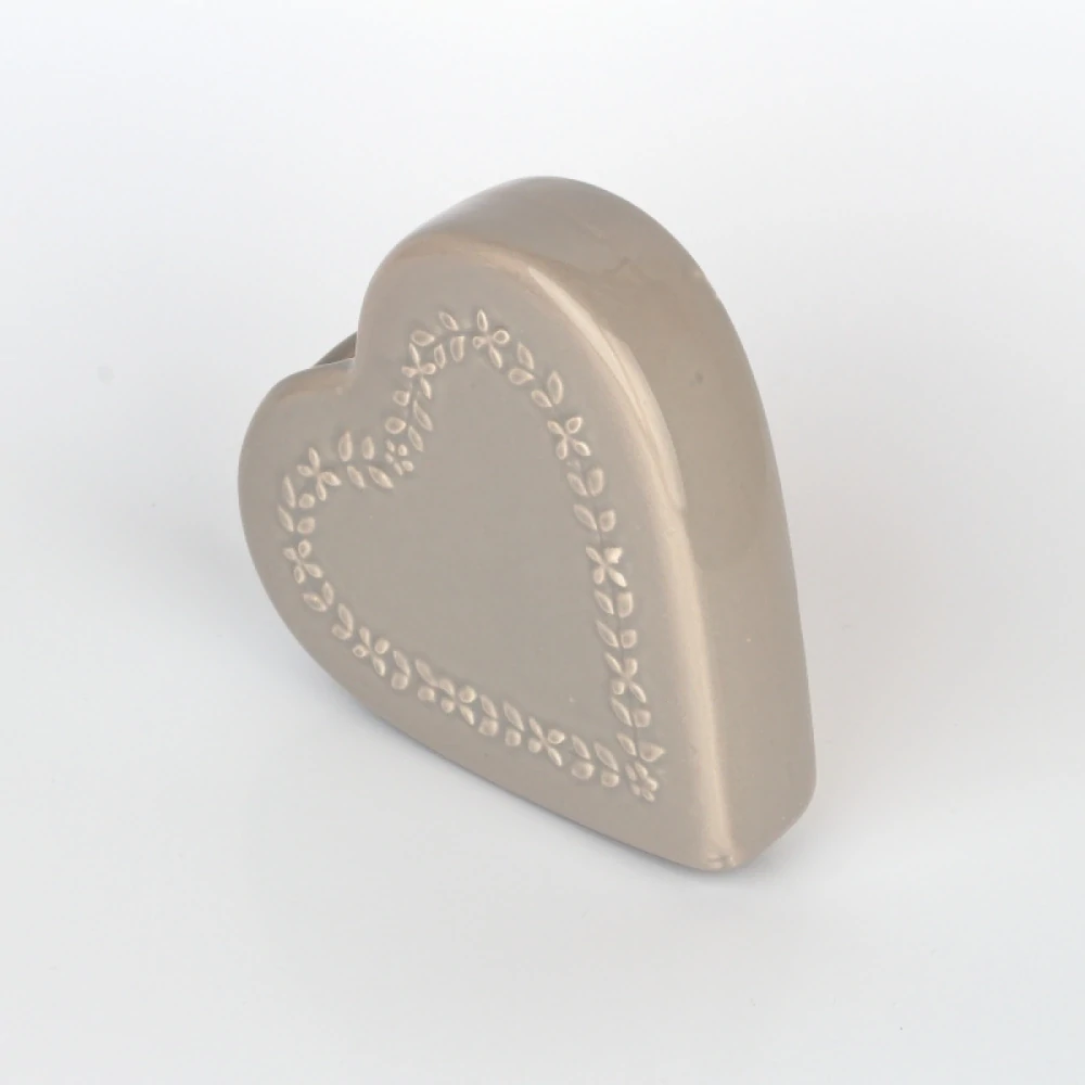 Keramický výparník na radiátor srdce šedý - 13 × 3,2 × 13 cm