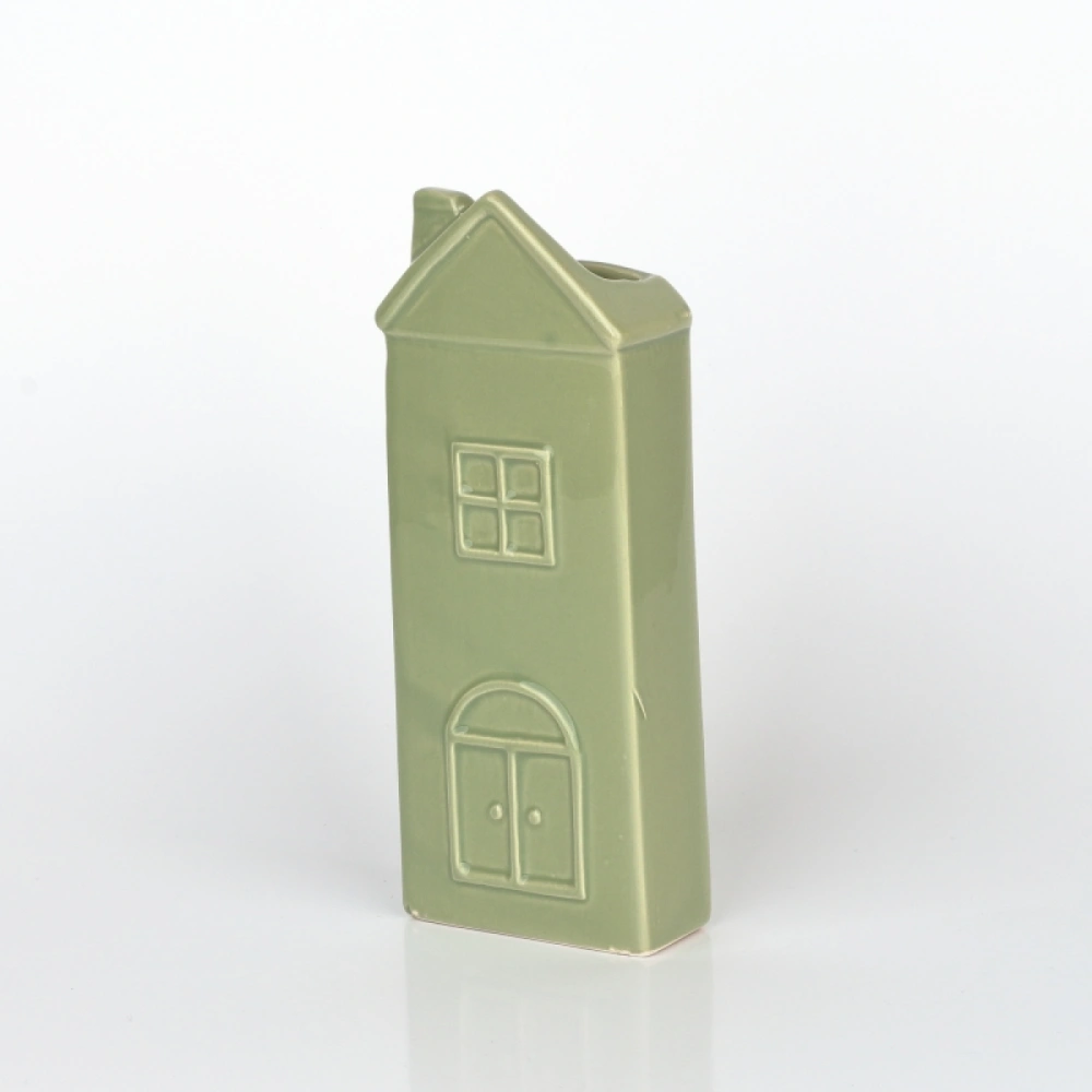 Keramický výparník na radiátor domeček zelený - 7 x 19 x 3,2 cm