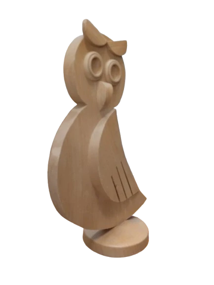 Dřevěná sova hnědá - 28 cm