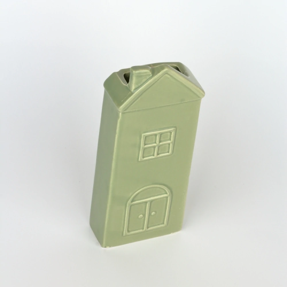 Keramický výparník na radiátor domeček zelený - 7 x 19 x 3,2 cm