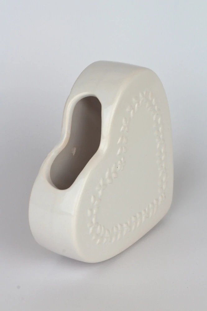 Keramický výparník na radiátor srdce bílý - 18 x 5 x 18 cm 