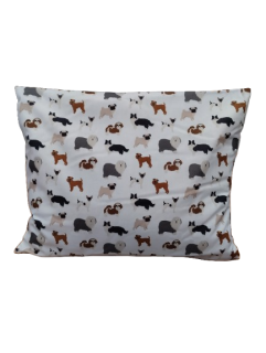 Pohankový polštář bílý se psy - 37 x 30 cm