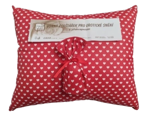 Vonný bylinkový polštář pro erotické snění s překvapením červený
