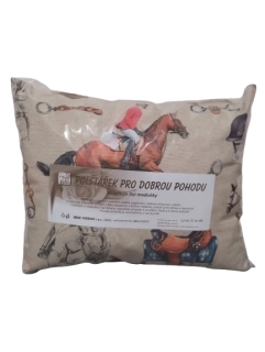 Voňavý bylinkový polštář Kůň a jezdec - levandule, meduňka, mateřídouška 35 x 30 cm