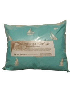 Voňavý bylinkový polštář Plachetnice azurový - levandule, meduňka, mateřídouška 35 x 30 cm