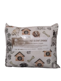 Voňavý bylinkový polštář Pes a bouda - levandule, meduňka, mateřídouška 35 x 30 cm