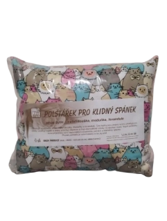 Voňavý bylinkový polštář Kočky - levandule, meduňka, mateřídouška 30 x 25 cm