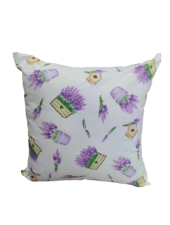 Voňavý bylinkový polštář Levandule v truhlíku – francouzský styl, levandule, meduňka, mateřídouška (38 × 38 cm)