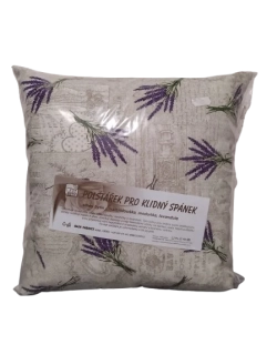 Voňavý bylinkový polštář Levandule kytice retro – francouzský styl, levandule, meduňka, mateřídouška (38 × 38 cm)