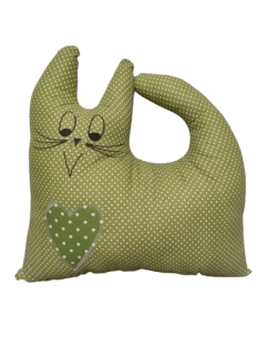 Bylinkový polštář ve tvaru kočky -zelený, voňavý polštářek