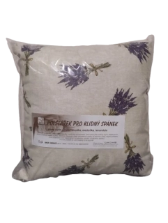 Voňavý bylinkový polštář Levandule kytice – francouzský styl, levandule, meduňka, mateřídouška (38 × 38 cm)