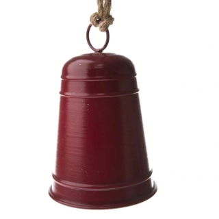 Kovový zvonek závěsný červený - 20 cm