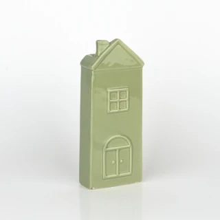 Keramický výparník na radiátor domeček zelený - 7 x 19 x 3,2 cm