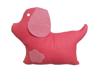 Bylinkový polštář ve tvaru psa - červený, voňavý polštářek