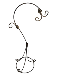 Kovový stojan na lampu, zlatá patina