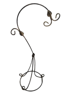 Kovový stojan na lampu, zlatá patina