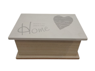 Dřevěná šperkovnice Home srdce - 22 cm
