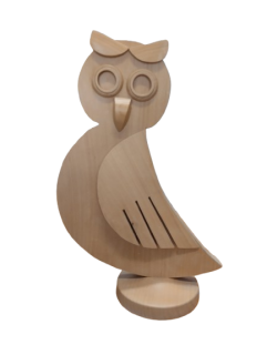 Dřevěná sova hnědá - 28 cm