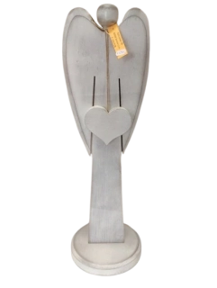 Dřevěný anděl hnědá patina 64 cm