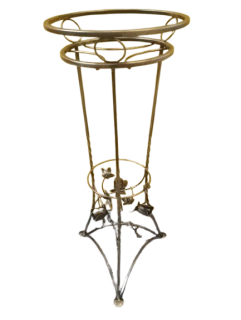 Kovový stojan na jeden květináč zlatá patina