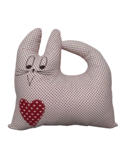 Bylinkový polštář ve tvaru kočky - růžový, voňavý polštářek