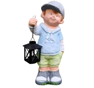 Keramický kluk s lucernou - 42 cm