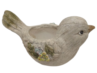 Pták květináč s kamínky - 38 cm